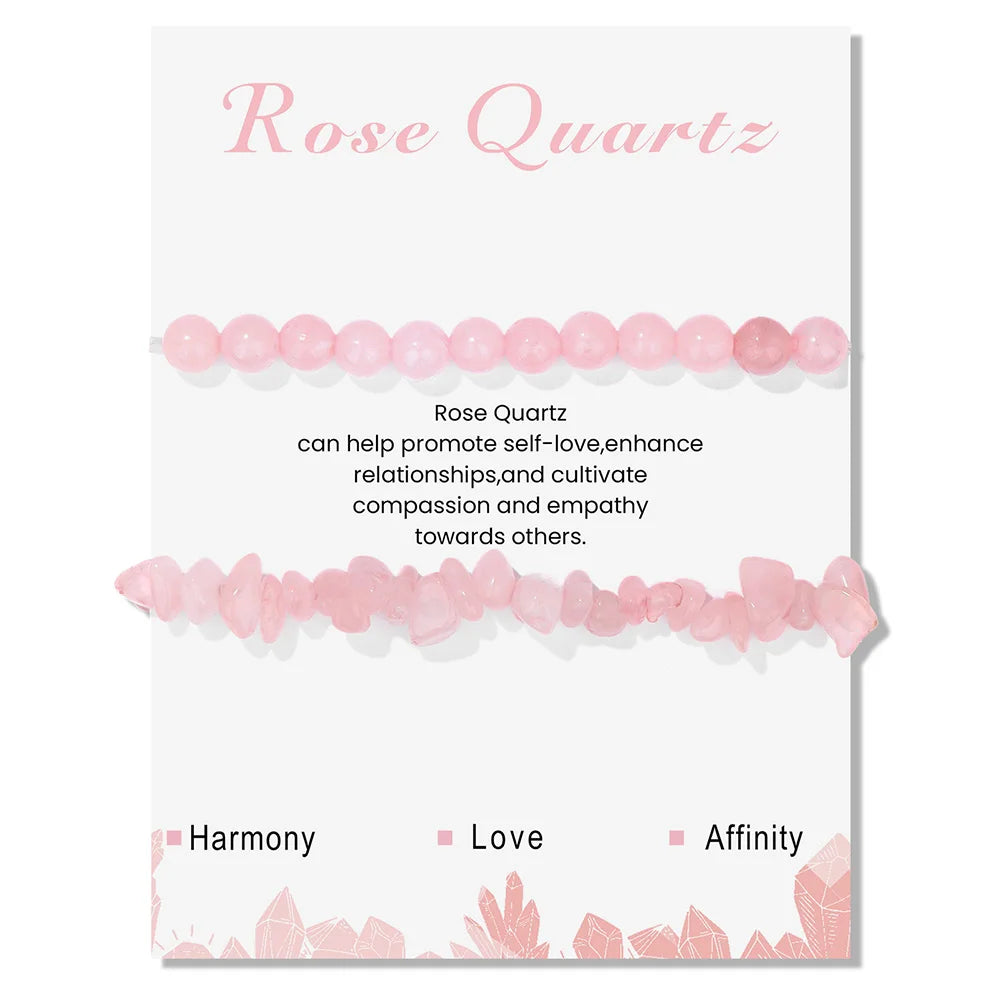 Double Crystal Stone Bracelets With Inspirational Cards