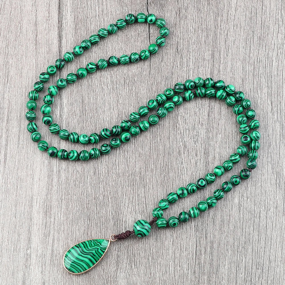 Natural Malachite Stone Beaded Necklaces & Bracelets