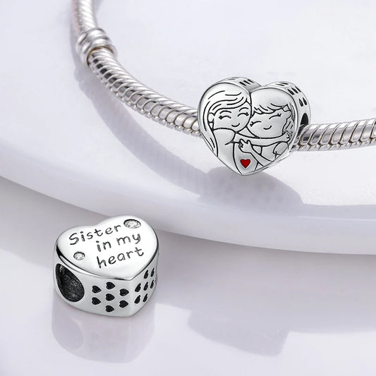Gorgeous Heart Beat Family Charm Pendants