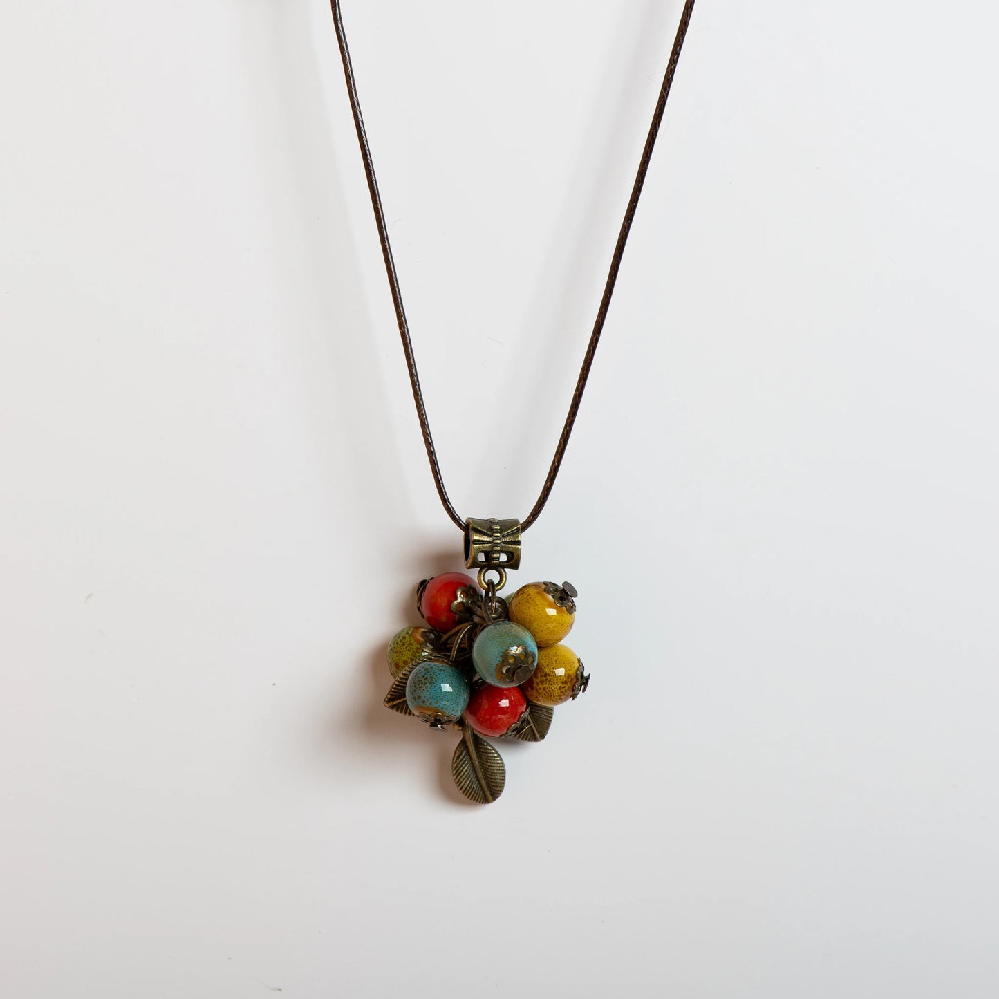 Assorted Fruit Floral Ceramic Beads Necklace