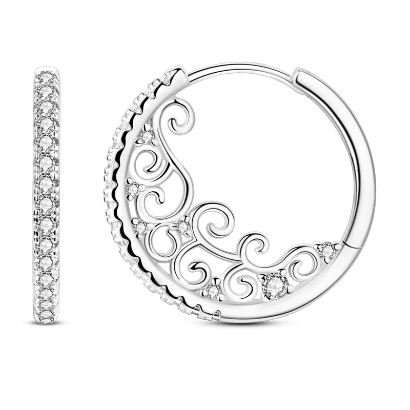 Elegantly Shaped Sparkling Pave Earrings