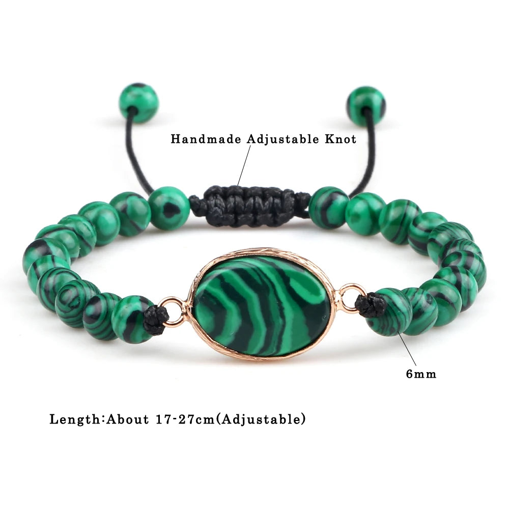 Natural Malachite Stone Beaded Necklaces & Bracelets