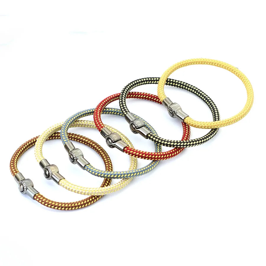 Sporty Rope Black Magnet Buckle Bracelet