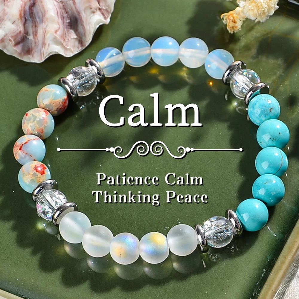 Serene Calming Blue Agate Crystal Bracelet