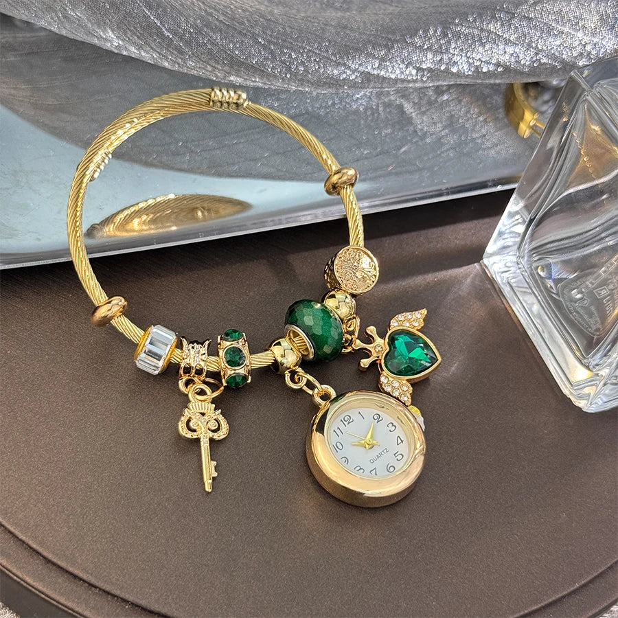 Cross Border Gold Charmed Bracelet Watch