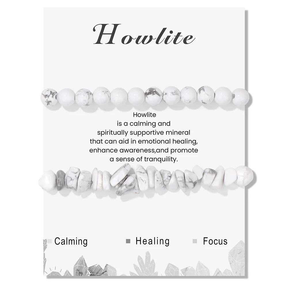 Double Crystal Stone Bracelets With Inspirational Cards