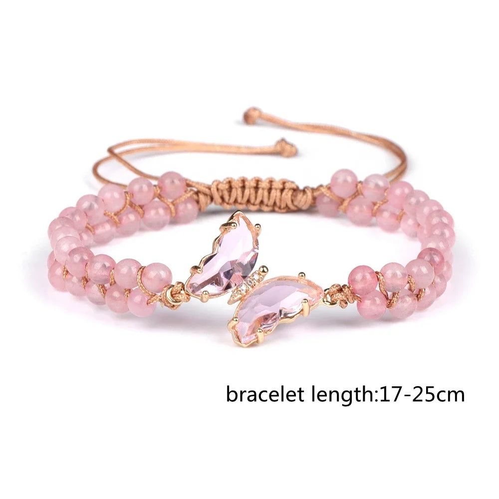 Butterfly Pendant Necklace Gravel Bracelets