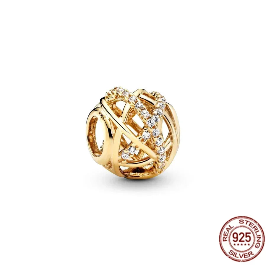 Glittering Gold Mixed Sparkling Charm Pendants