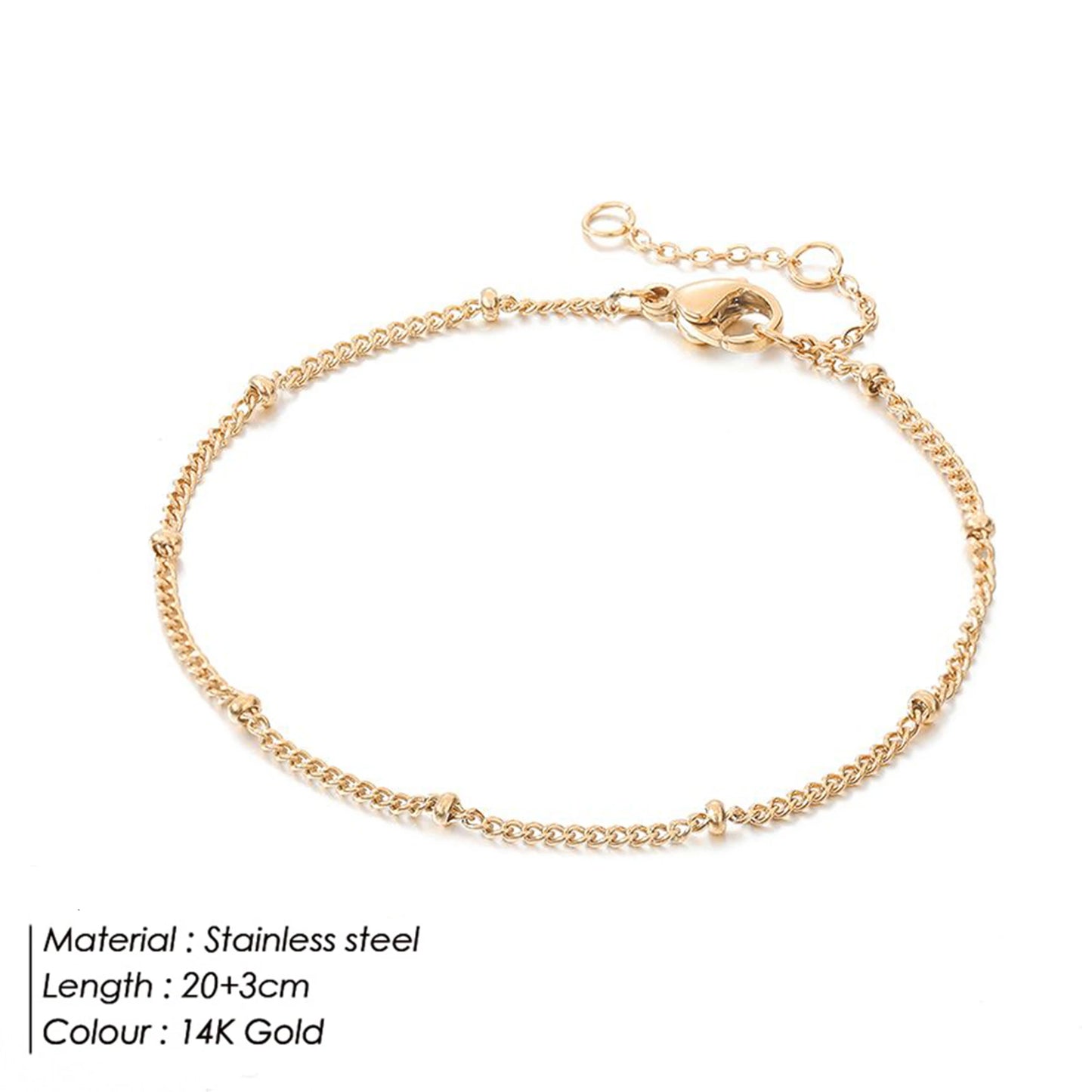 Stainless Steel Gold & Silver Array Anklets