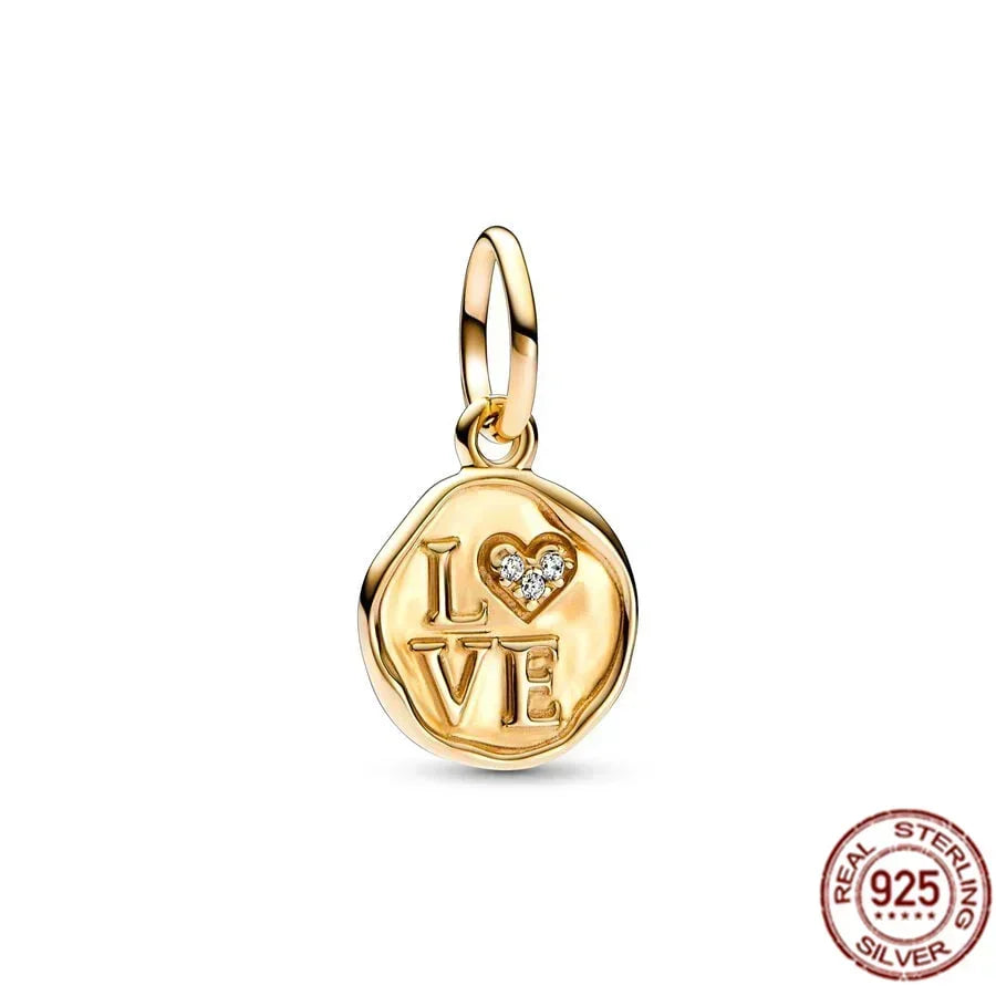 Glittering Gold Mixed Sparkling Charm Pendants