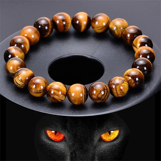 Tiger Power Tiger Eye Natural Energy Stone Beads Bracelets