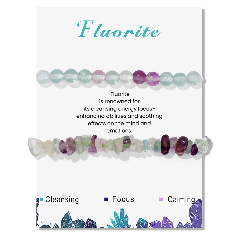 Double Crystal Stone Bracelets With Inspirational Cards