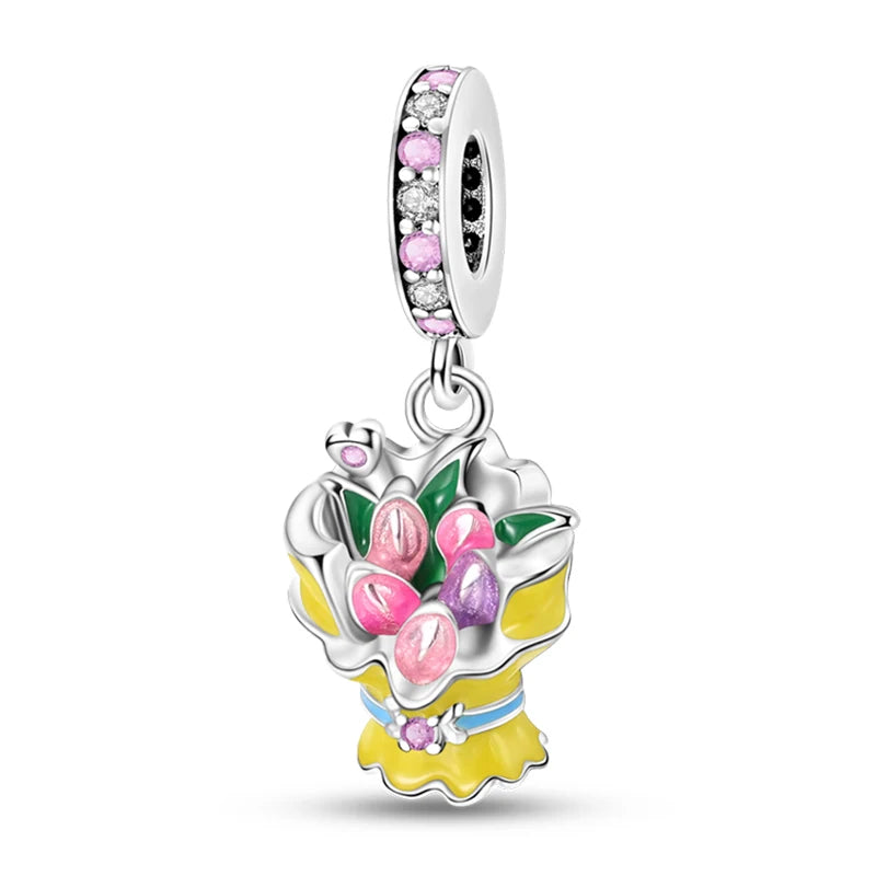 Romantic Bouquet Flower Love Language Theme Charms