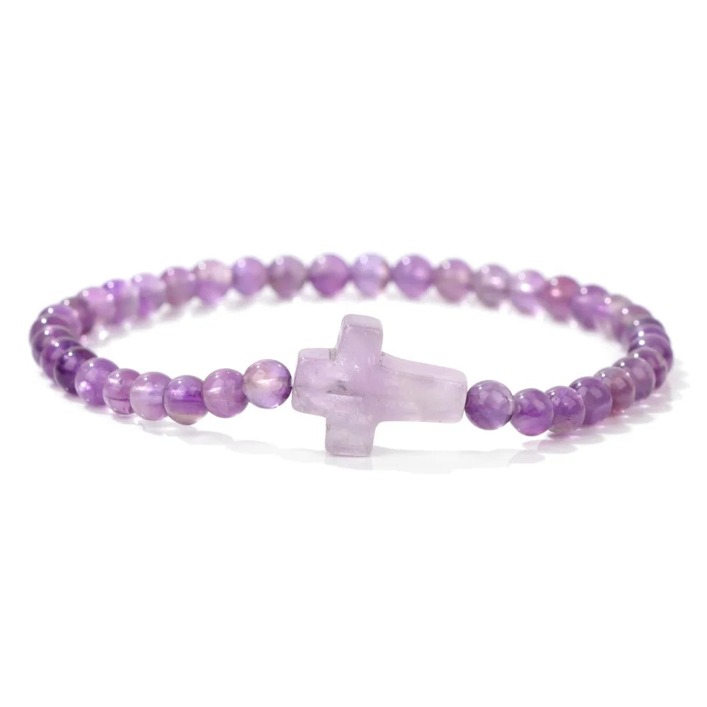 Natural Amethysts Charm Bracelet Series