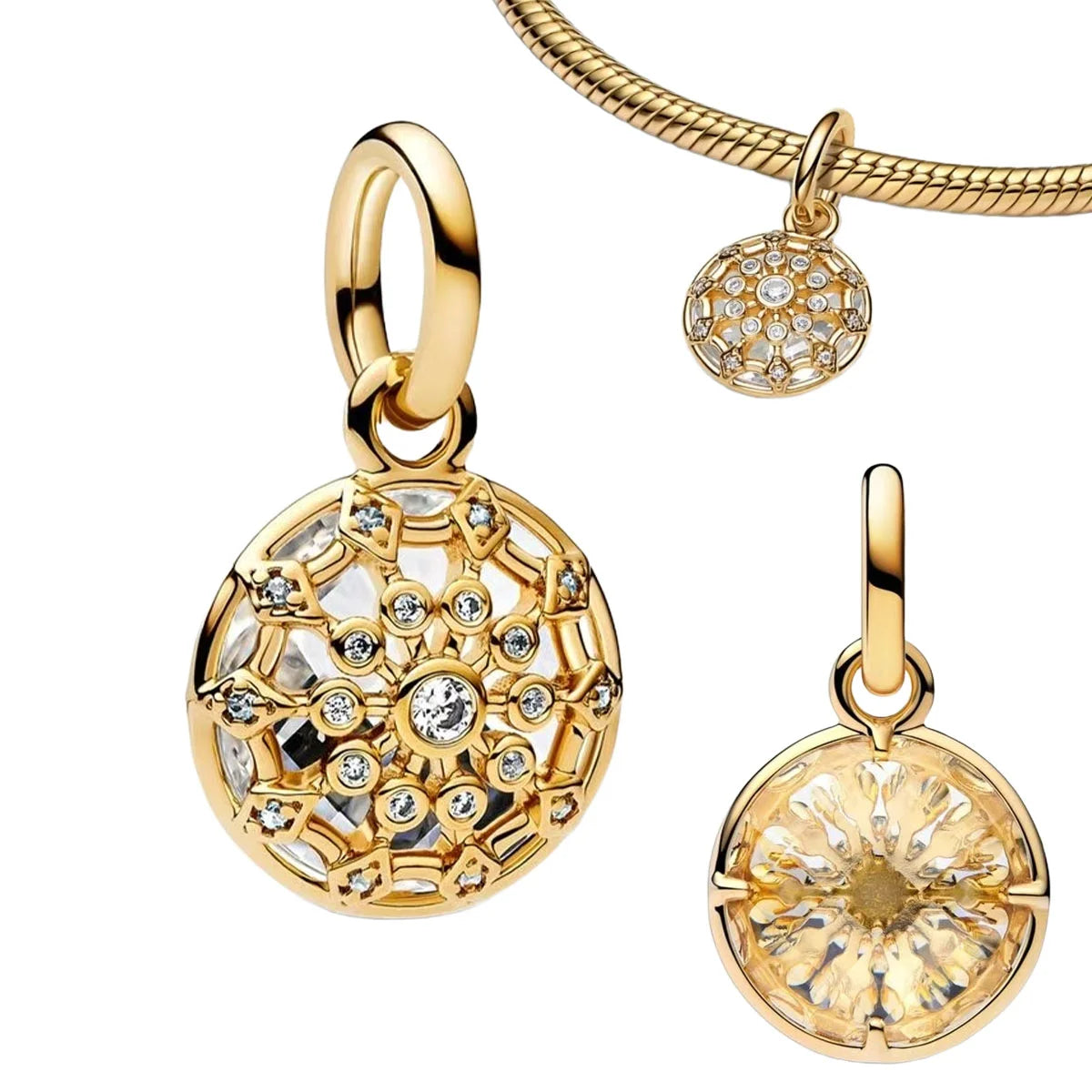 Glittering Gold Mixed Sparkling Charm Pendants