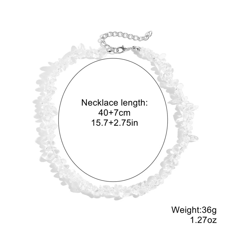 Elegant Colorful Chip Stone Choker Necklace