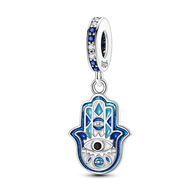Empress Blue Platinum Pendant Charms Beads