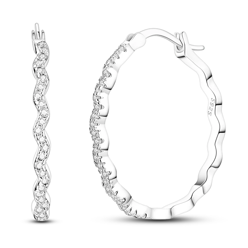 Elegantly Shaped Sparkling Pave Earrings