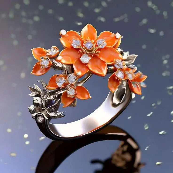 Exquisite Decor Floral Butterfly Pattern Ring