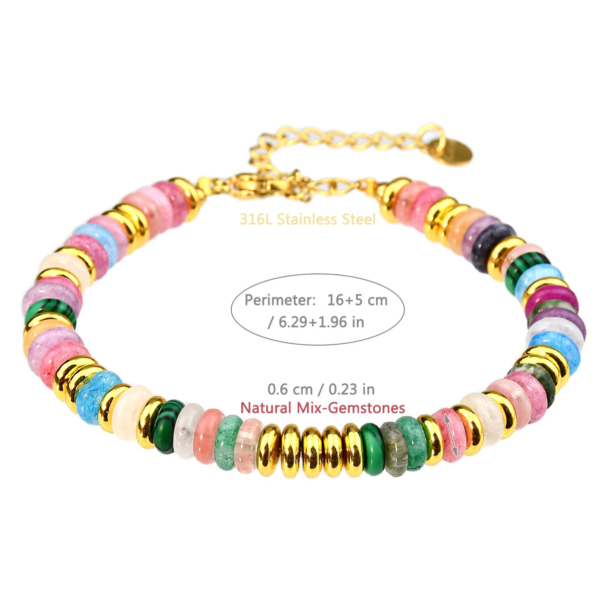 Euphoria Colorful Mix Gemstones Beaded Bracelet