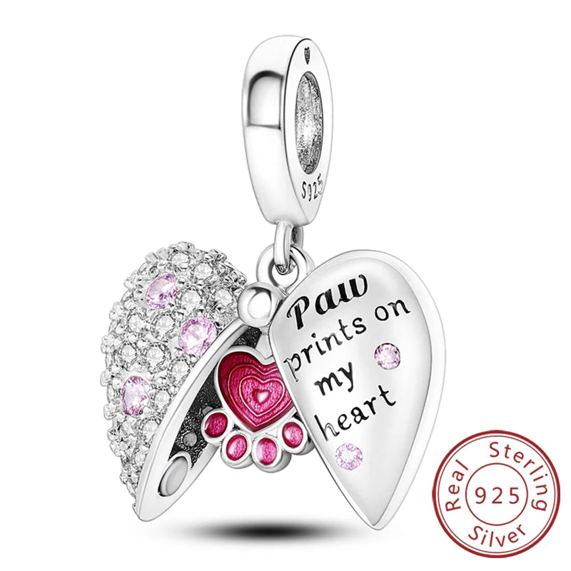 Splash Pink & Silver Pendant Charms