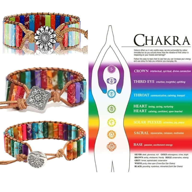 Natural Gem Stone Gypsy Bracelet