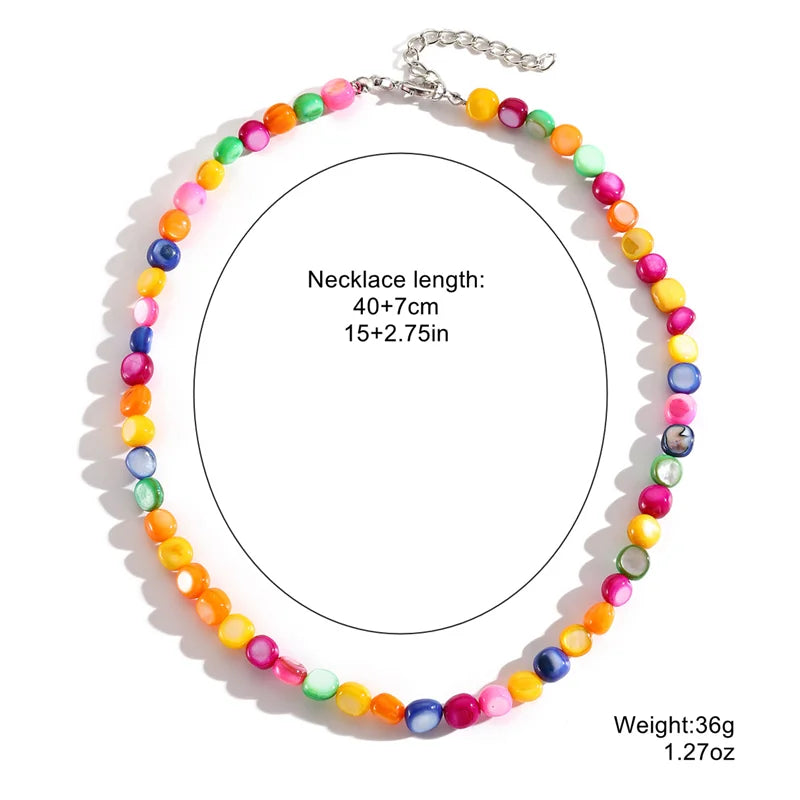 Elegant Colorful Chip Stone Choker Necklace