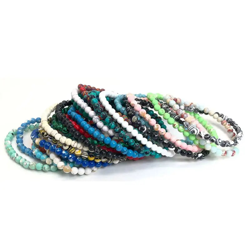 Dazzling 4mm Natural Round Stone Energy Bracelet
