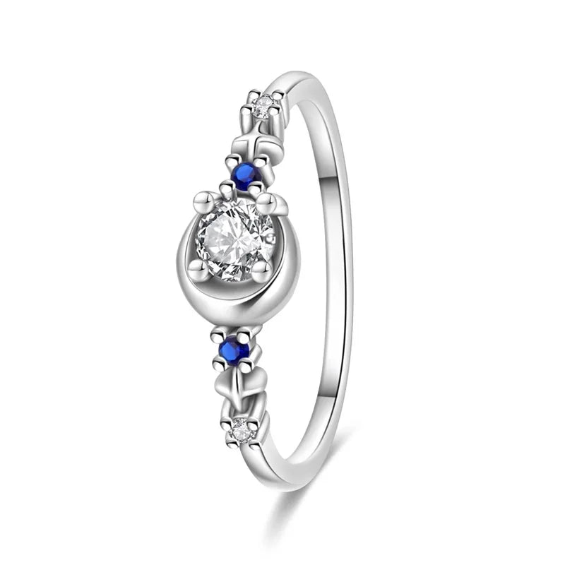 Floral Heart-Shaped Crown Rings