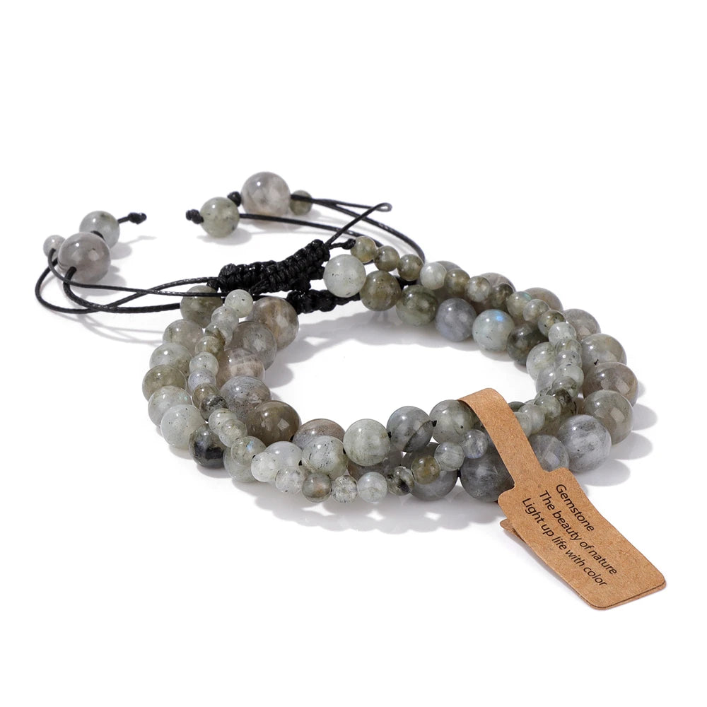 Universal Natural Stone Healing Mixed Size Beaded Bracelets