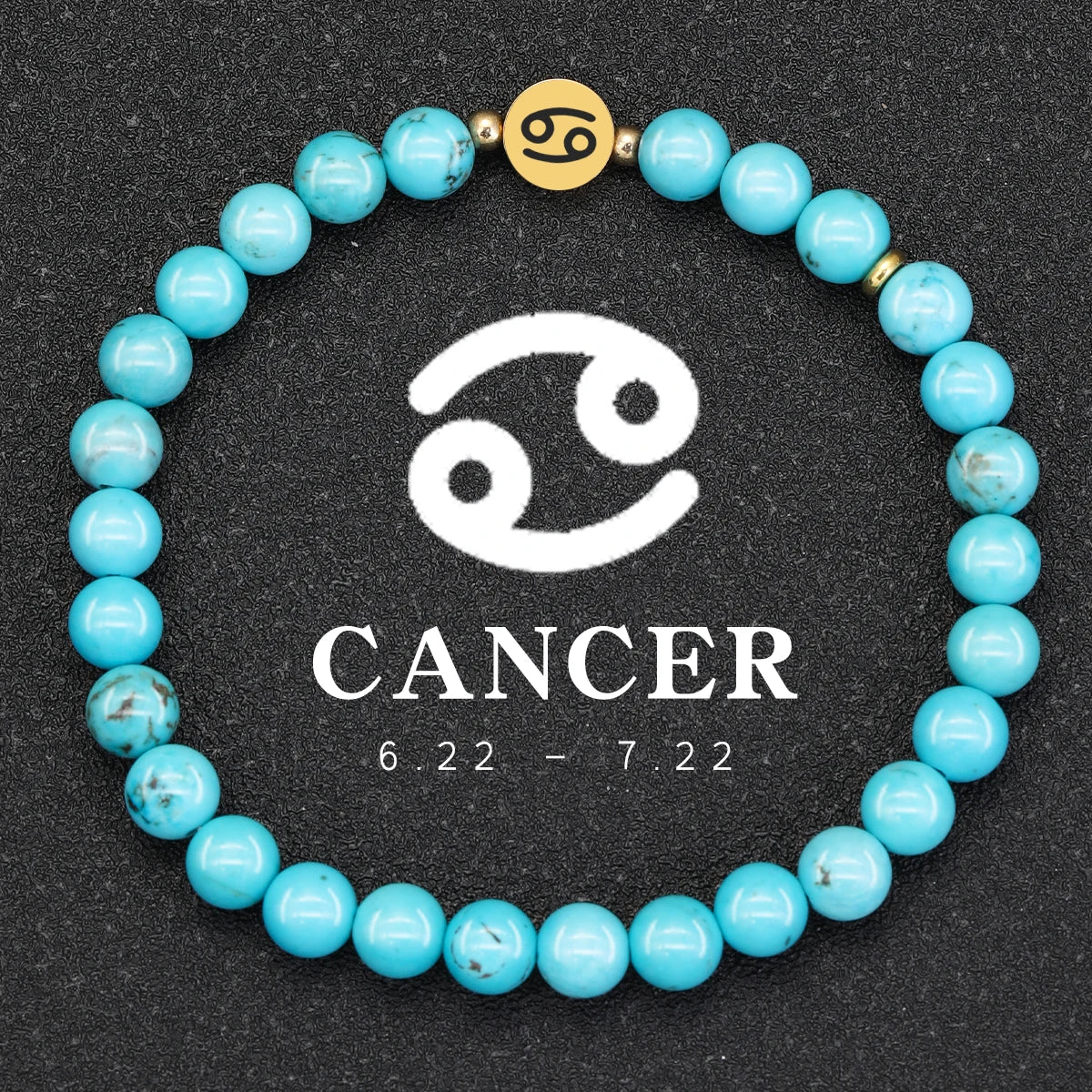 Natural Stone Blue Turquoise 12 Zodiac Bracelets