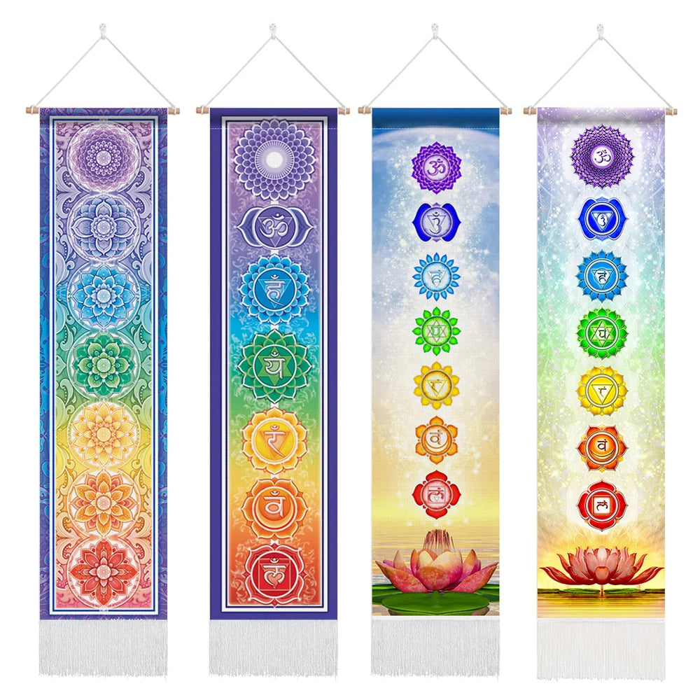 Seven Mandala Chakra Wall Hanging Spiritual Room Decor