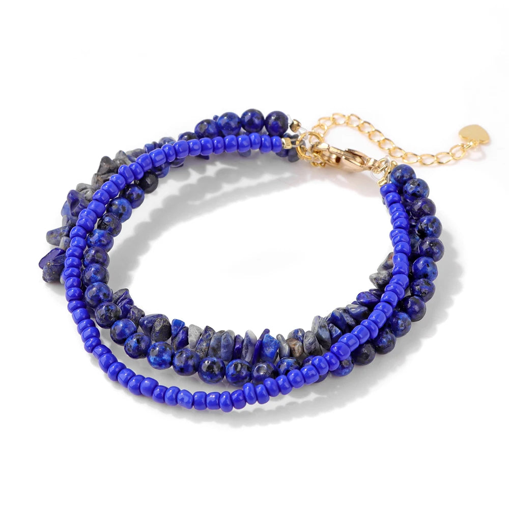 Wild Nature Gold Trim Three Layer Bracelets