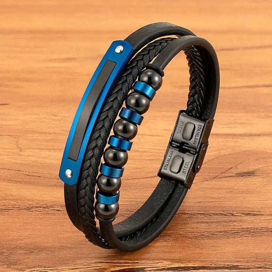 Magnetic Snap Charm Leather Bracelets