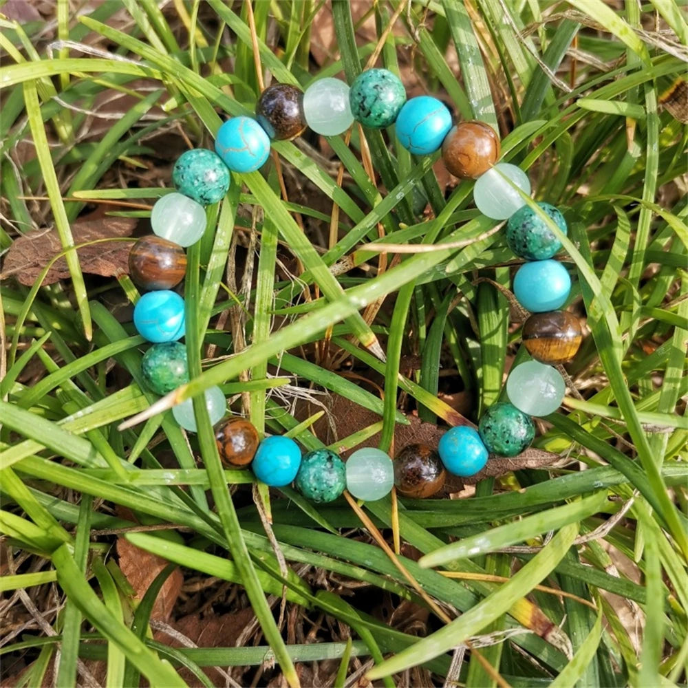 Natural Turquoise Tiger Eye Beaded Bracelet