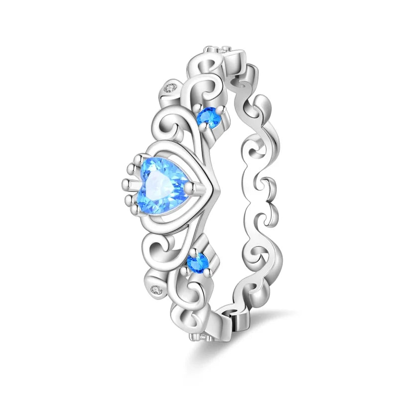 Floral Heart-Shaped Crown Rings