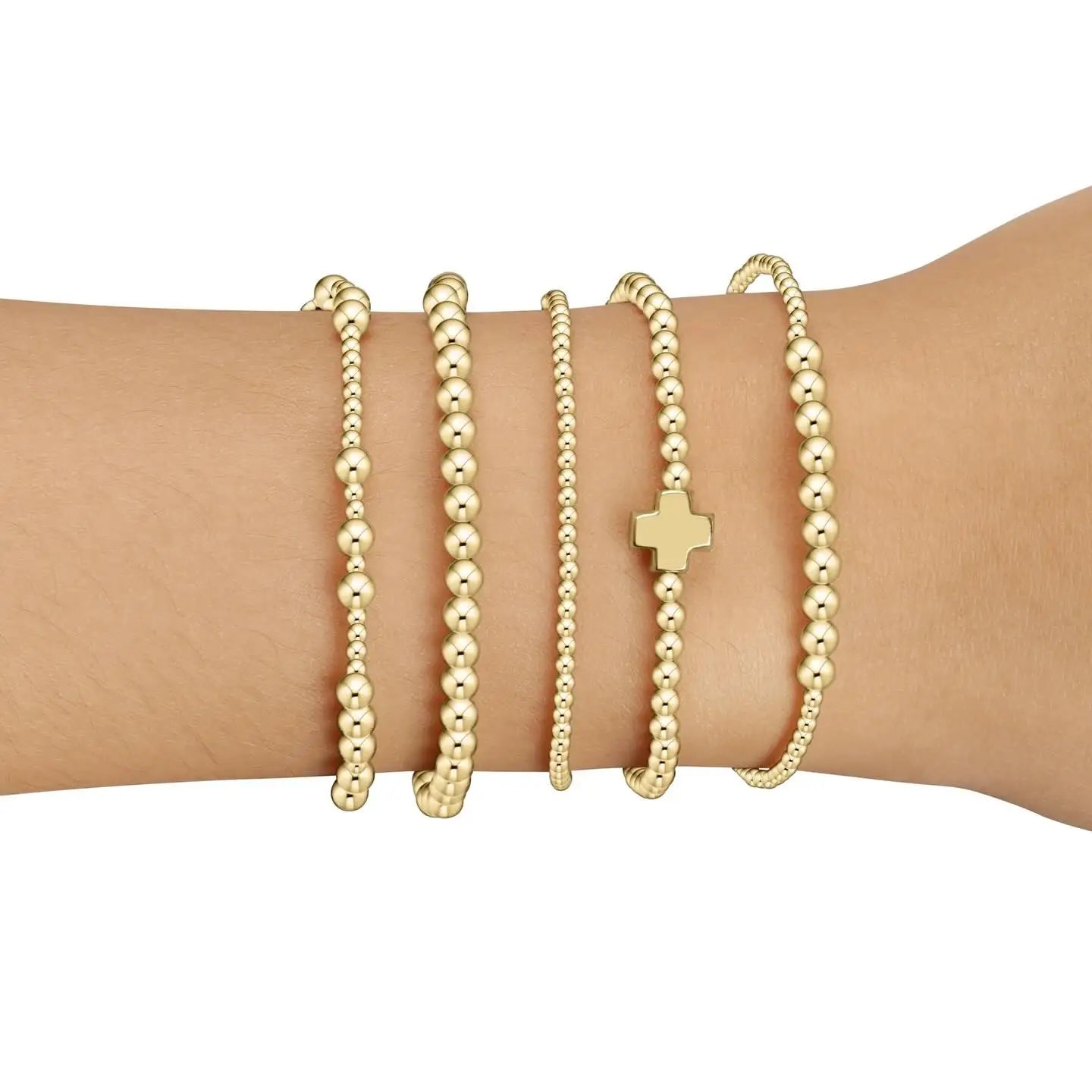 Gorgeous Gold Copper Cross Beads Bracelets