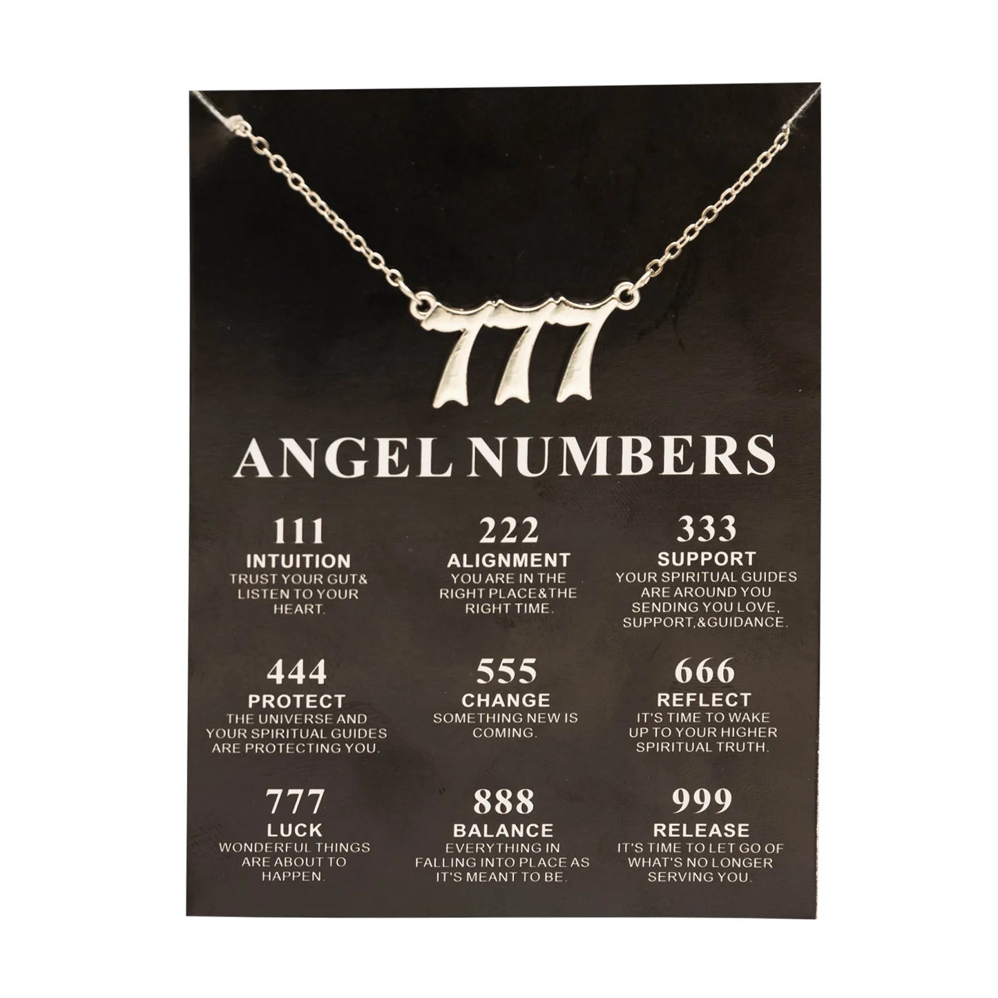 Lucky Angel Numbers Wish Pendant Necklace