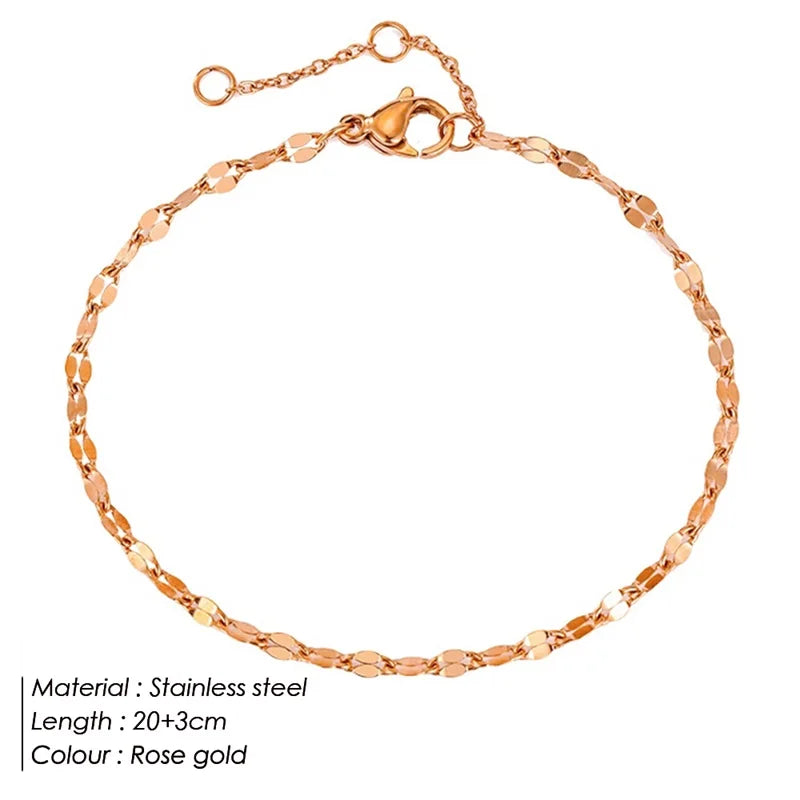 Stainless Steel Gold & Silver Array Anklets