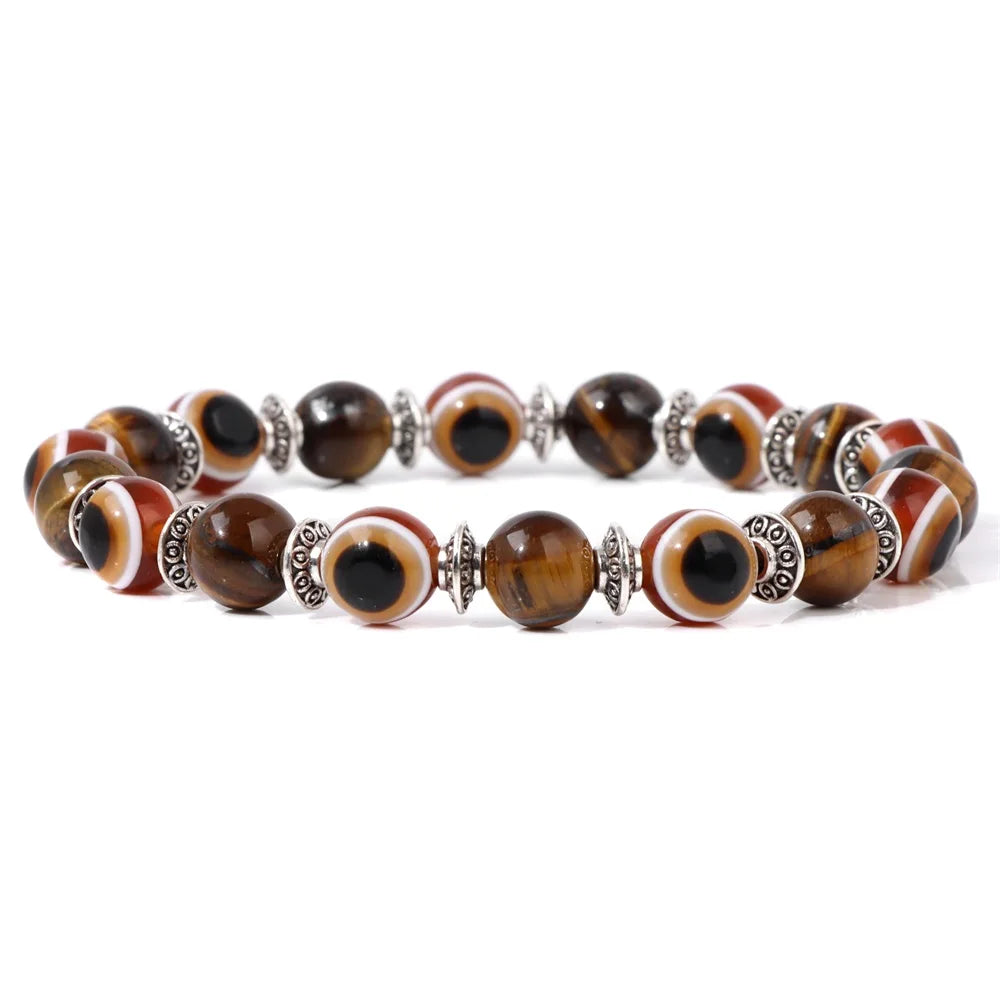 Lucky Blue Evil Eye Beads Bracelet Set