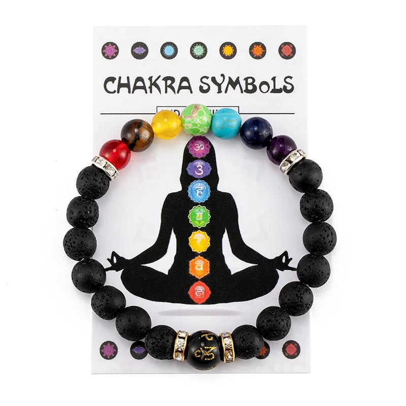 Natural Crystal Healing Mix 7 Chakra Bracelet