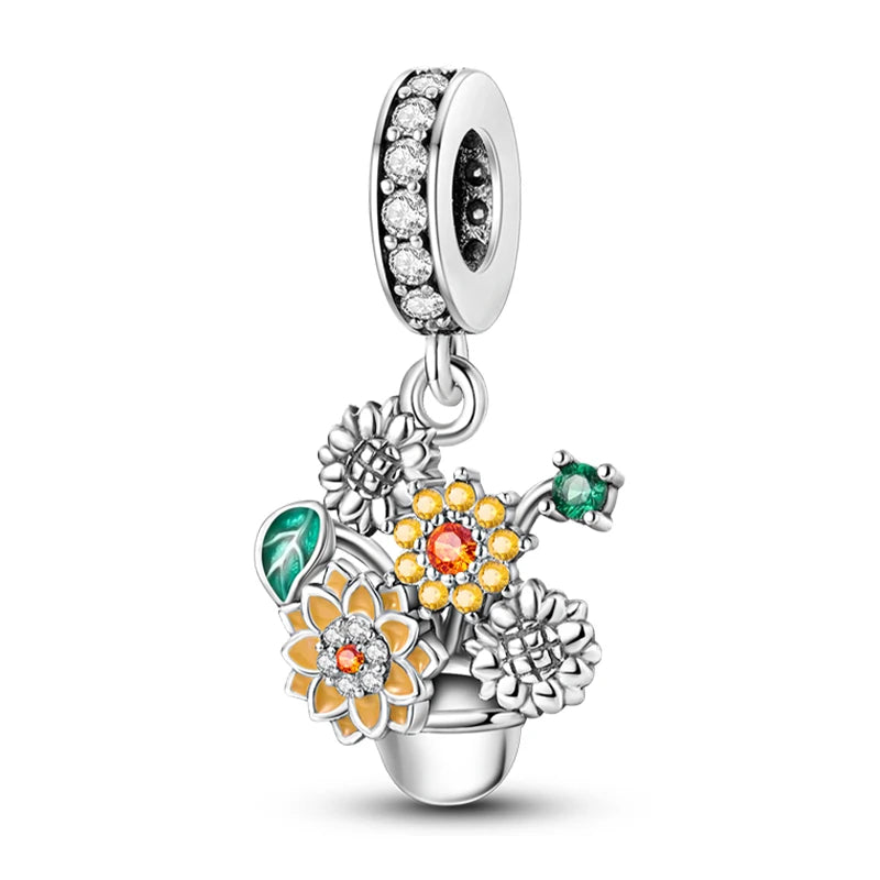 Romantic Bouquet Flower Love Language Theme Charms