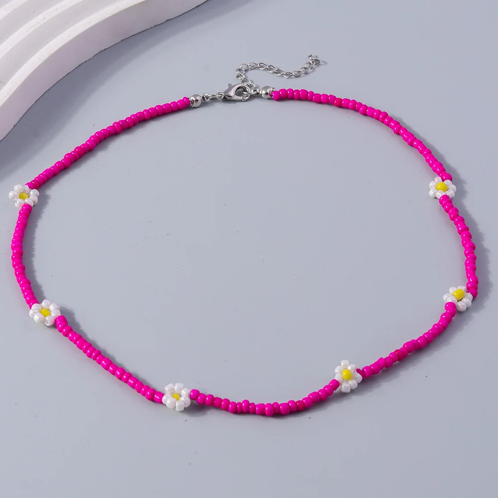 Colorful Spring Flower Seed Necklace