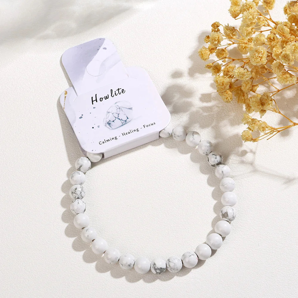 Chakra Colored Natural Stone Beads Bracelet