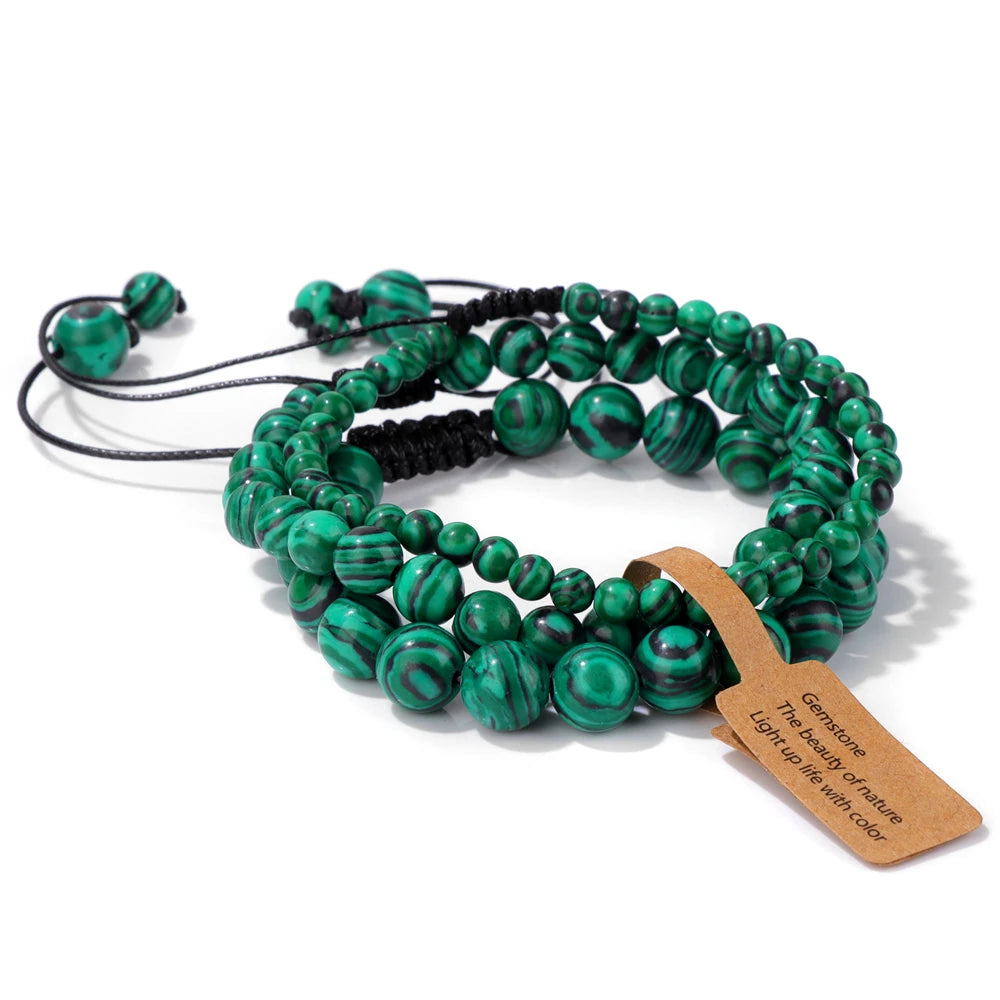 Universal Natural Stone Healing Mixed Size Beaded Bracelets