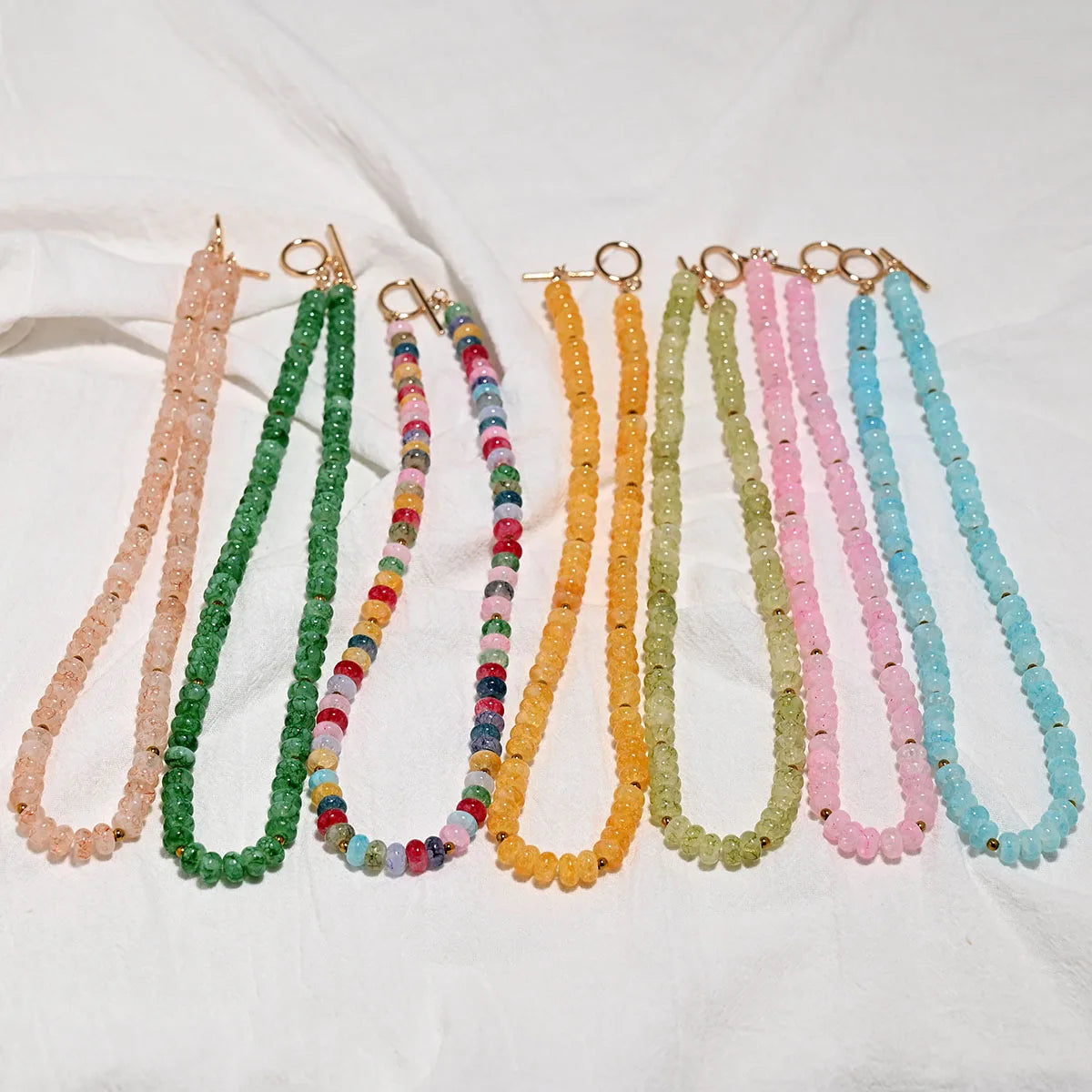 Enchanting Crystal Glass Soft Color Choker Necklace