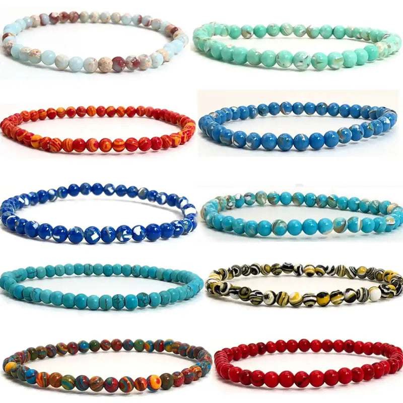 Dazzling 4mm Natural Round Stone Energy Bracelet