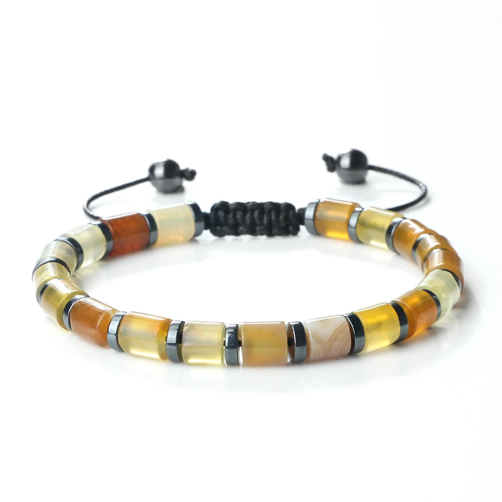 Spacer Glass Cylinder Braided Bracelet