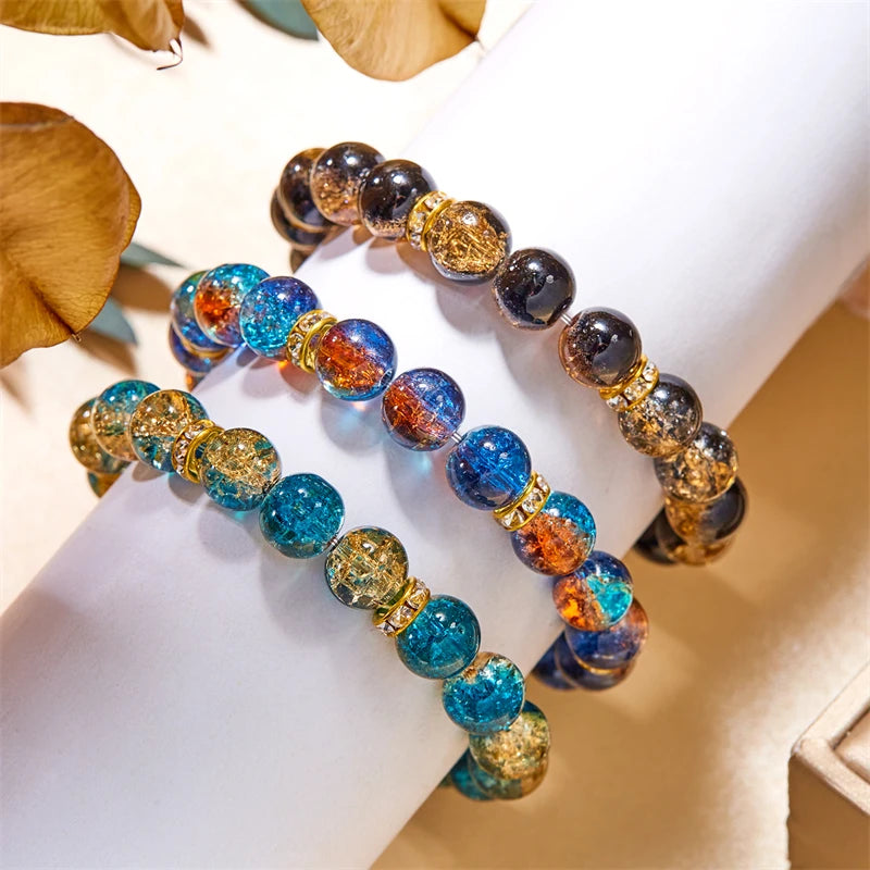 Ocean Cave Colorful Reef Crystal Glass Charm Bracelets