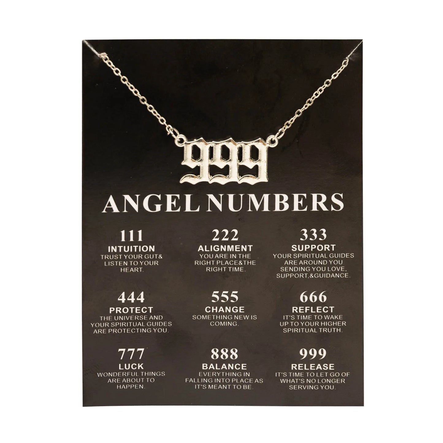 Lucky Angel Numbers Wish Pendant Necklace